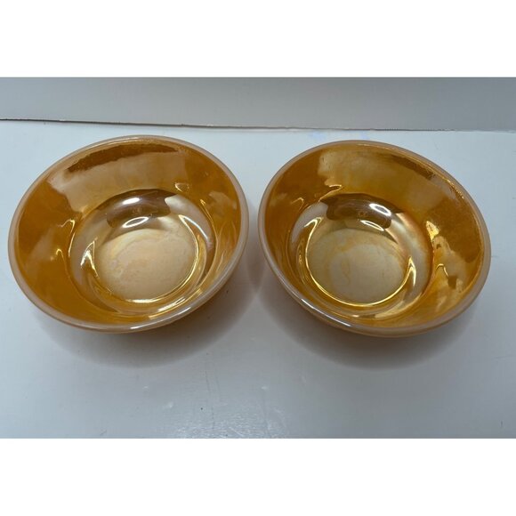 Fire king Peach Luster Kimberly Diamond 5” Bowls Set of 2 - Picture 2 of 7